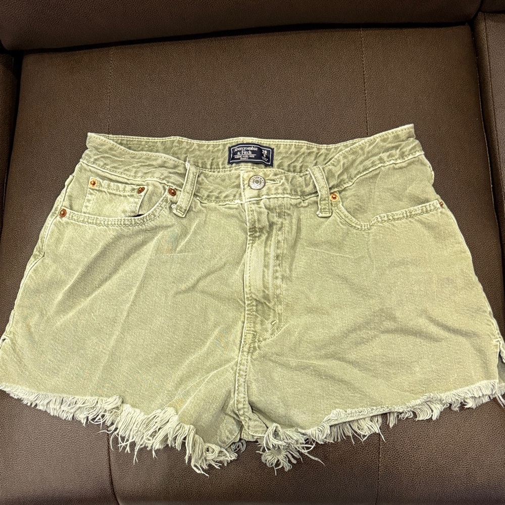 Abercrombie & Fitch Olive Jean Shorts